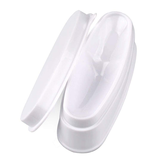 ABS Durable Easy French Dip Tray Dipping Powder Container Dual Use for Short Extended Nails Molding for White Pink Smile Line Pack of 1, HJ-NAT117