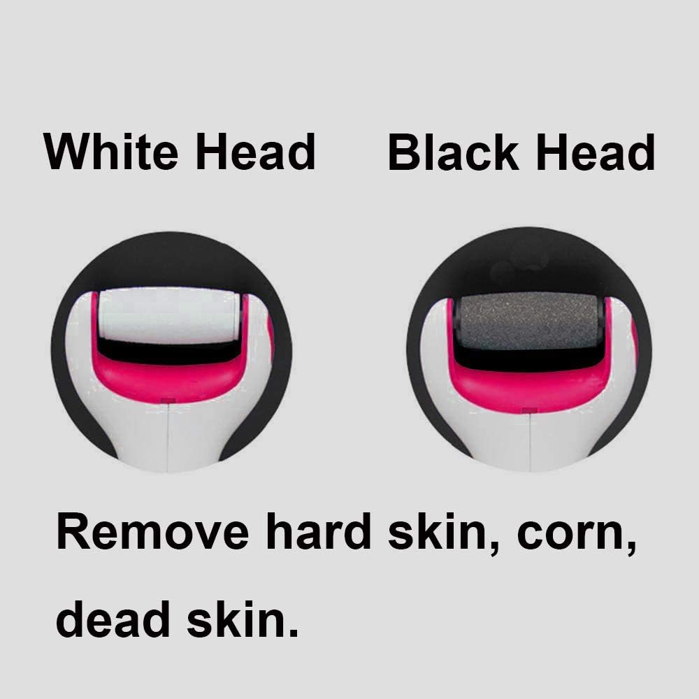 BOMPOW Foot Scrubber Electric Callus Remover Rechargeable Foot File Hard Skin Remover Pedicure Tools Electronic Callus kit for Cracked Heels and Dead Skin with 2 Roller Heads