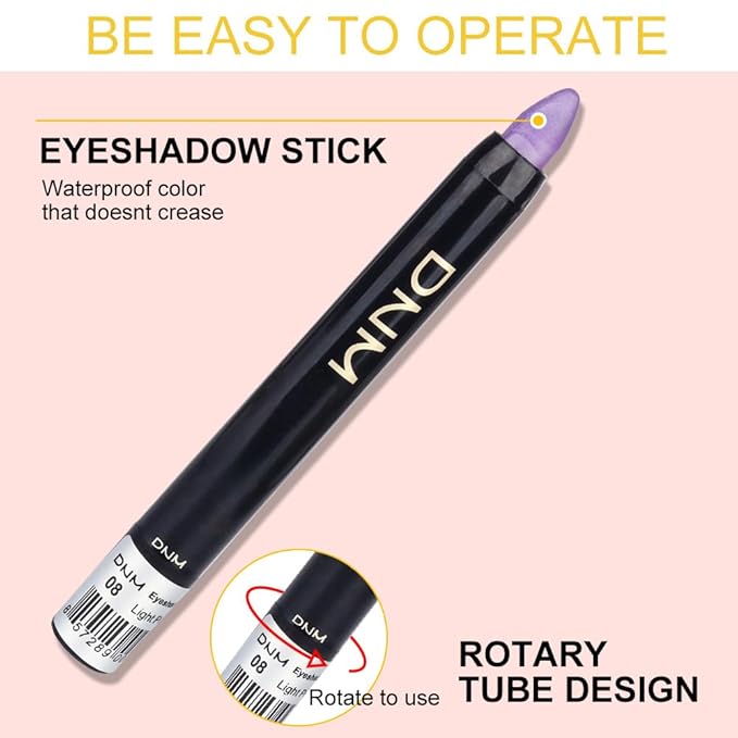 Kaely 8Pcs Cream Eyeshadow Stick Set for Older Women, Desert Mocha Beige Gold Light Purple Pink Sky Dazzling Blue Geen, Matte Shimmer Eyeliner Eye Shadow Sticks Palette Makeup, sombras para ojos