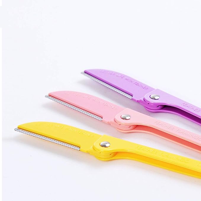 Limo Eyebrow Razor, Facial Hair Trimmer, 6 PCS - Purple+Yellow+Pink, Women's Facial Hair Maintenance, Sensitive Skin, Modern Style