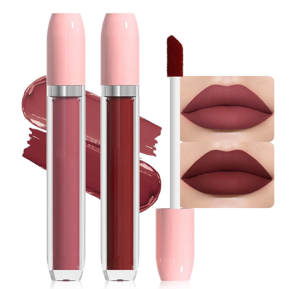 BINGBRUSH Super Matte Longwear No-Budge Stay On Smudge Proof Liquid Lipstick Long Lasting Makeup for Women,Highly Pigmented Color and Instant Shine, Cheeky