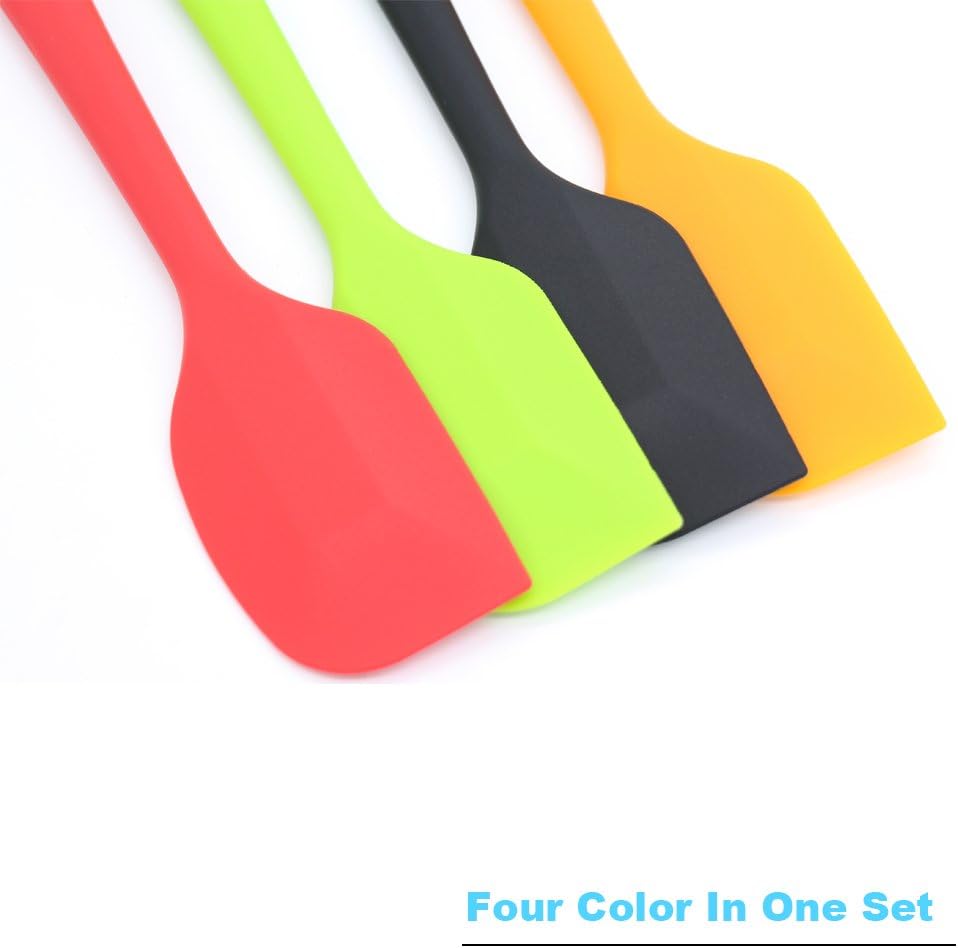 Silicone Spatula 4-piece Set, Heat-Resistant Non-stick Rubber Spatulas with Stainless Steel Core