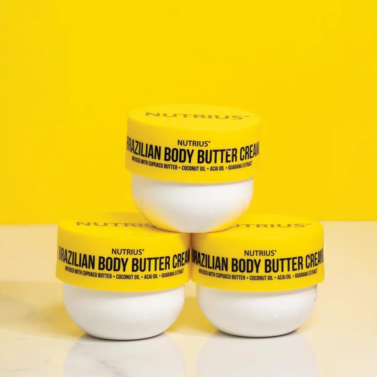 Brazilian Body Butter Cream 3-Pack – Cupuaçu Butter Infused Lotion for Deep Hydration – Includes One 6 fl oz Jar and Two 3 fl oz Travel Sizes – Fast-Absorbing, Non-Greasy, Nourishing Moisturizer