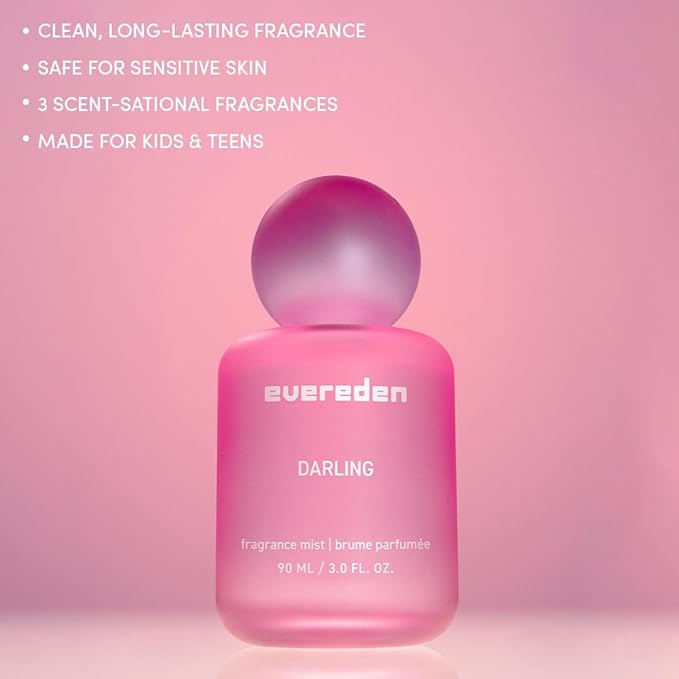 Evereden Fragrance Hair and Body Mist - Darling: Clean and Vegan Collectible Hair and Body Spray for Teen Girls - Amplify Your Self-Expression with Iconic Scents in Mesmerizing Mist Dispensers
