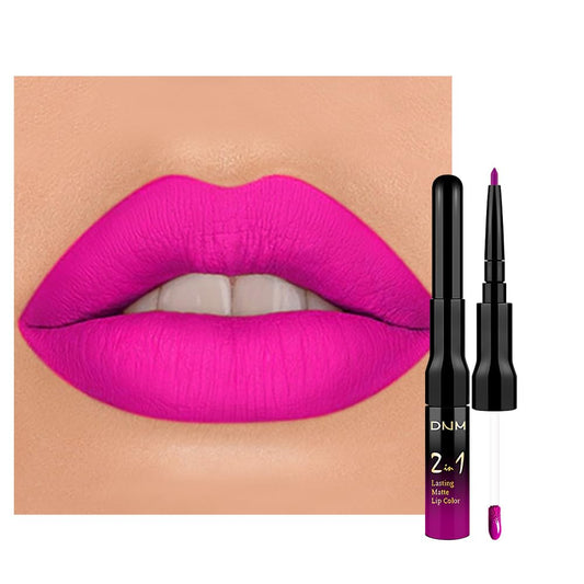 evpct 1Pcs Hot Pink Matte Lip Liner & Liquid Lipstick Stain Makeup Set for Women, Hot Pink Lip Liner Stain Long Lasting Waterproof Smudge Proof, Cruelty Free Lip Stick Makeup 24 hours originales, 59