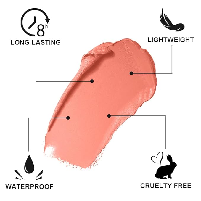 Blush Stick, Multi-use Blush Stick for Cheeks, Eyes, Lips, Silky Creamy Face Stick for Old Women & Mature Skin, Blendable and Buildable Color, Long Lasting Waterproof Non-greasy Formula (#10, Blush)