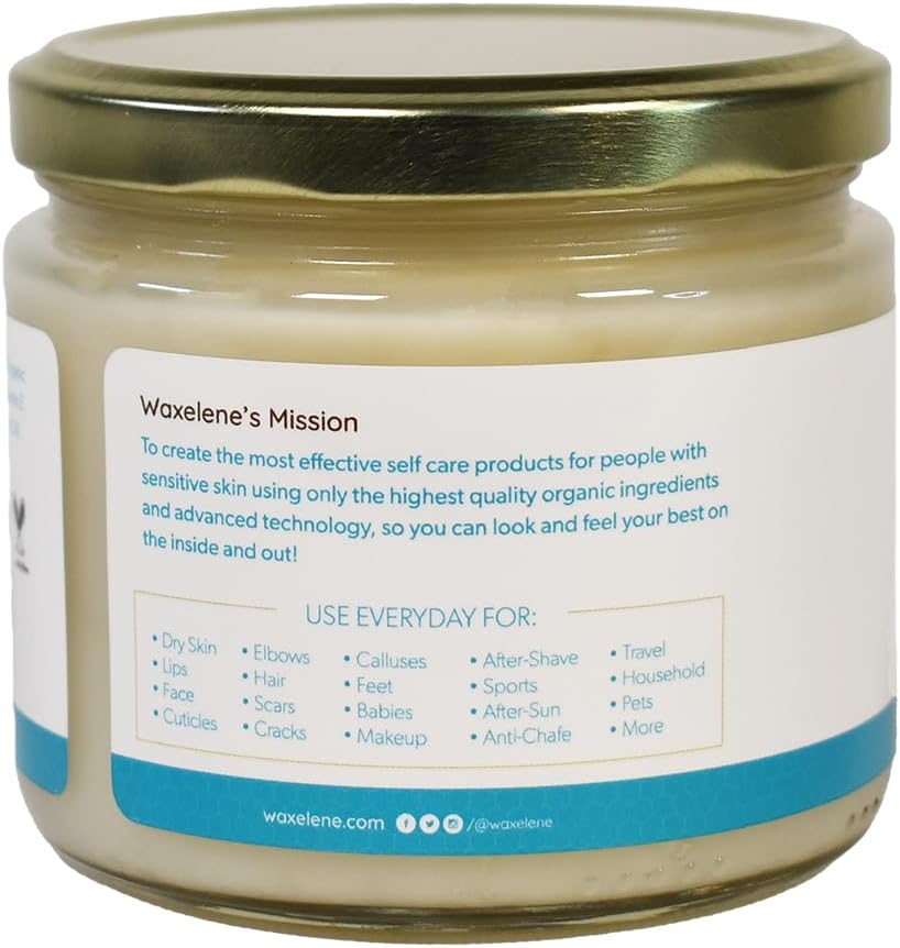 Waxelene Original Aerated Balm Large Jar, Organic Multipurpose Ointment the Petroleum Jelly Alternative Eczema Dry Sensitive Skin Face Moisturizer