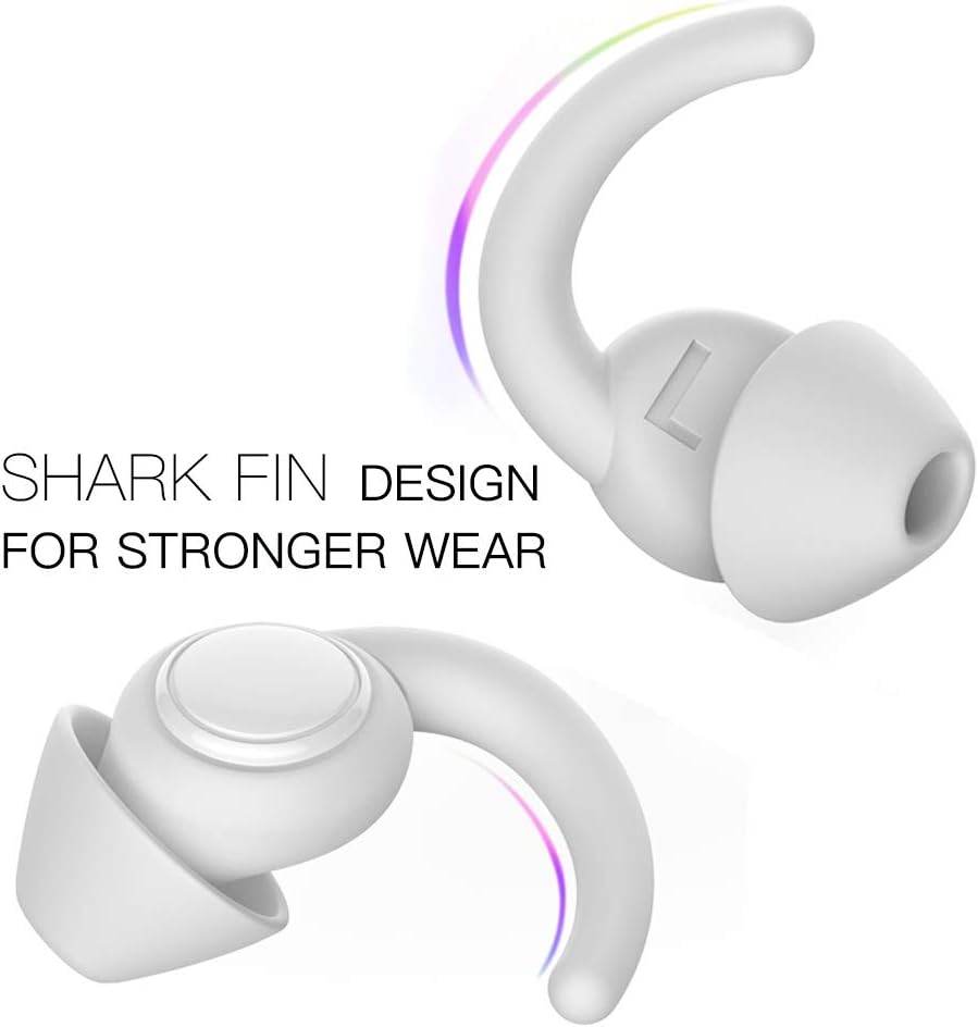 WUTAN Ear Plugs for Sleeping Noise Cancelling 14-38dB, Comfortable Soft Reusable Silicone Ear Plugs Noise Reduction Earplugs for Sleep Concert Work Airplane Travel (Blue White, S/L)