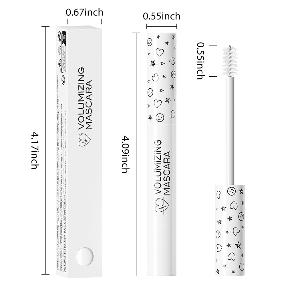 Colored White Mascara for Eyelashes Set,Colorful Waterproof for eyelashes Long lasting Charming Voluminous for Women Halloween Eye Makeup (1Pcs 04#White, F)