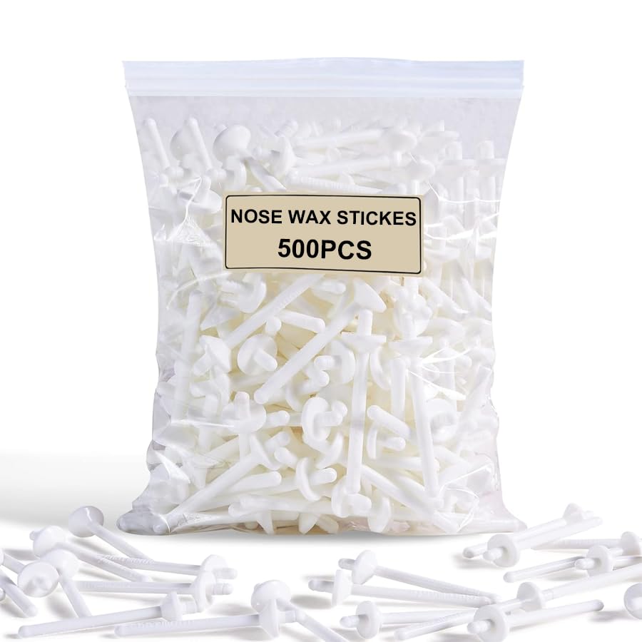 500 Pcs Wax Sticks, Nose Wax Kit Accessories, Waxing Sticks for Nostril Nasal Cleaning, Ear Face Eyebrows Hair Removal for Men Women
