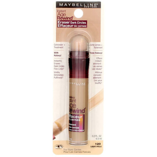 Maybelline Instant Age Rewind Eraser Dark Circles Treatment Concealer, Light 0.2 oz (Pack of 7)