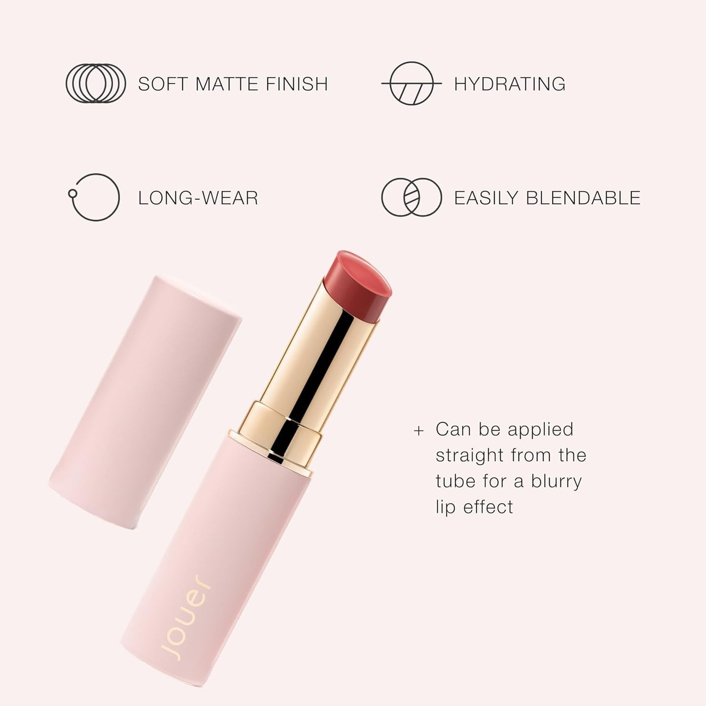 Jouer Balm Bouche Demi-Matte Lip-Karma - Tinted Lip Balm - Hydrating Lip Tint Long Lasting - Matte Lip Color - Jojoba Seed Oil and Shea Butter Formula