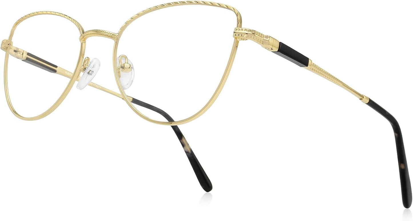 RB. Pilot Retro Cateye Reading Glasses for Women Blue Light Blocking Computer Glasses Spring Hinge Readers