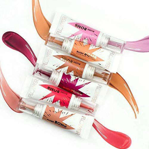 FLOWER Beauty By Drew Barrymore Liquid Blush Makeup Bomb Color Drops -Silky Lightweight Formula + Gel Cream Blush for Cheeks - Radiant + Glossy Finish - Buildable + Lightweight Formula - Cruelty-Free + Vegan (Melon)