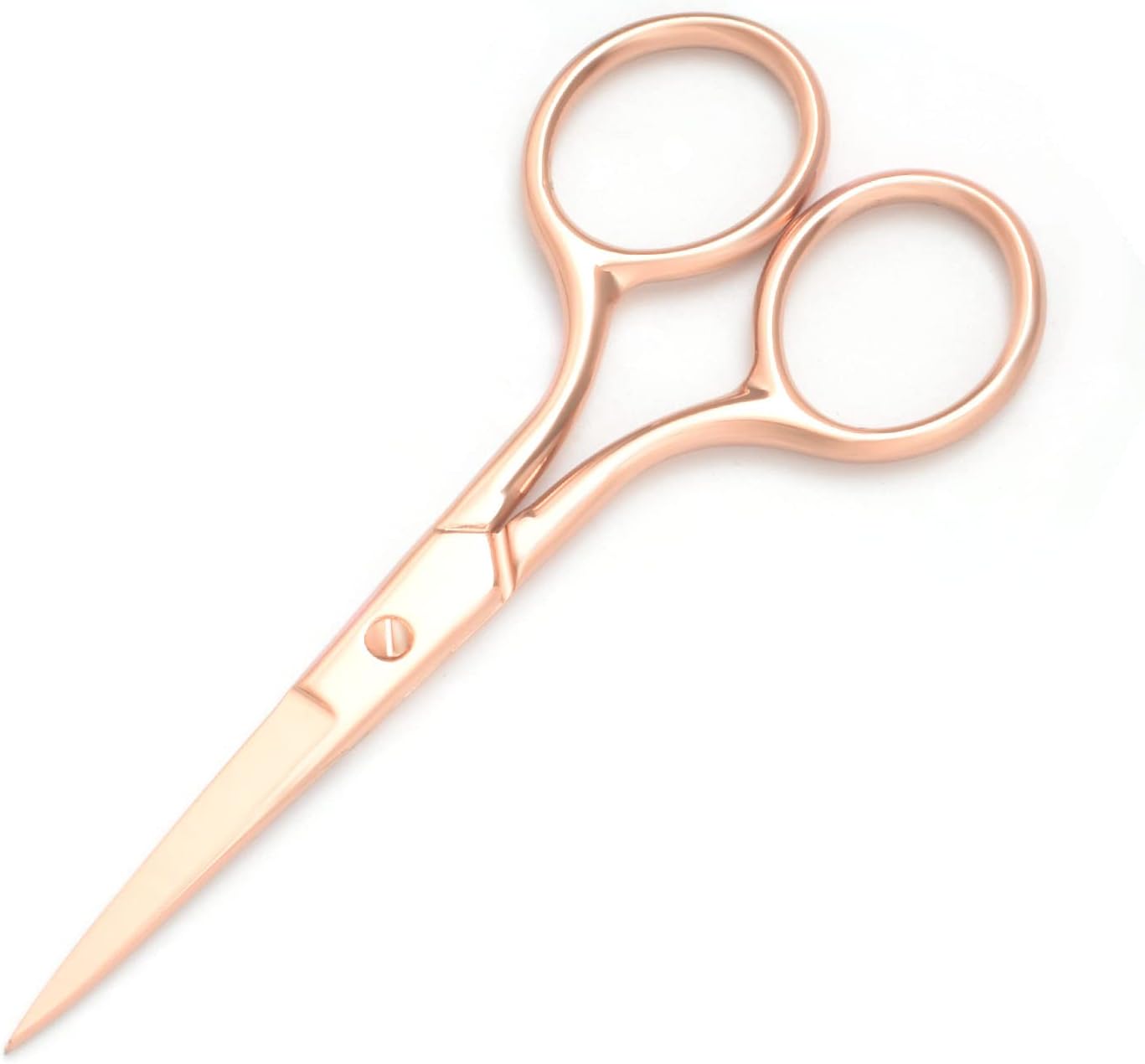 Multicolor Professional Grooming Scissors for Personal Care Facial Hair Removal and Ear Nose Eyebrow Trimming Stainless Steel Fine Straight Tip Scissors 3.9 Inch (Rose Gold)