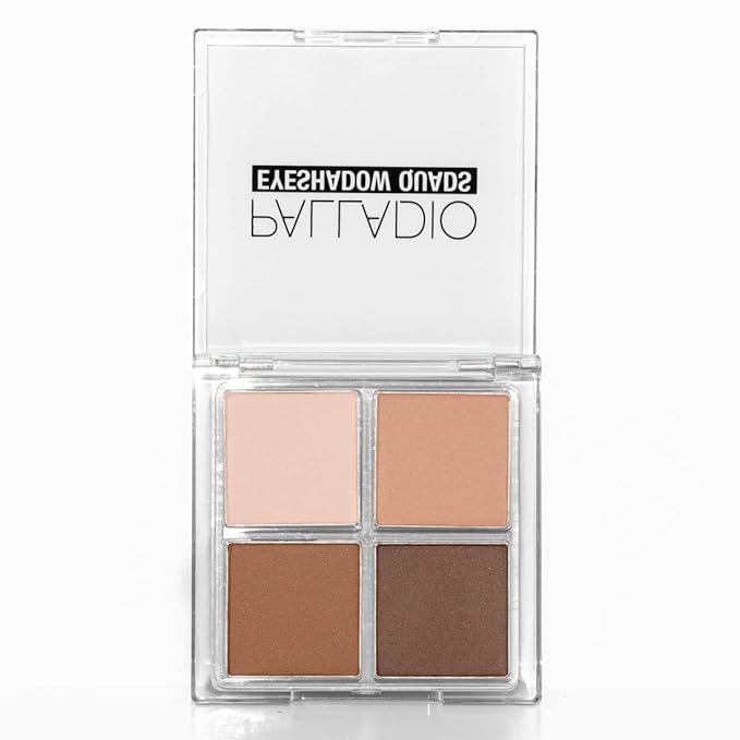 Palladio Eyeshadow Quads, Velvety Pigmented Blendable Matte, Metallic & Shimmer Finishes, Creamy Formula, Four Way Quad Eye Shadow Palette, Talc-Free (Classy)