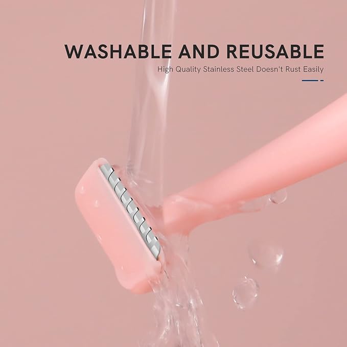 Eyebrow Razors for Women, Replaceable Face Razors kit, Dermaplane Shaving Tool for Men & Women, Face Razors for Peach Fuzz and Hair Removal, 4pcs Replacement Blades Available