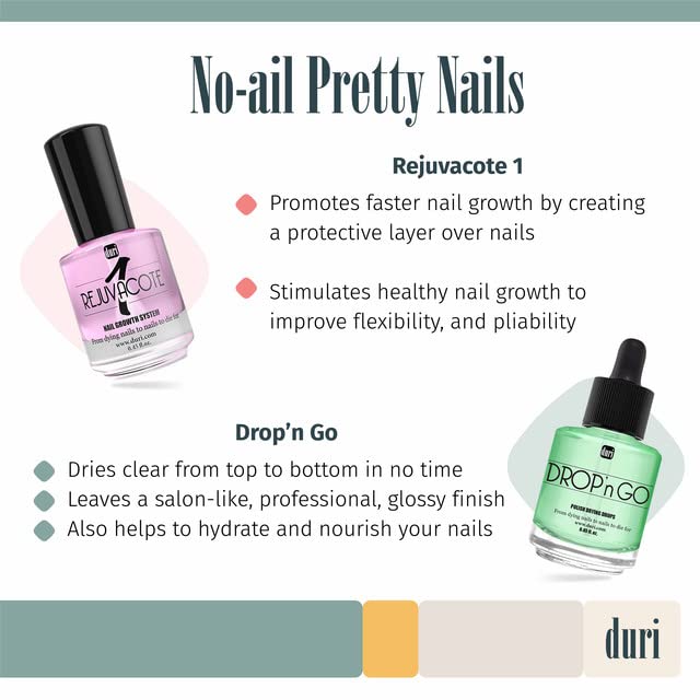 duri Rejuvacote 1 Nail Growth System and duri Drop'n Go Polish Drying Drops Combo