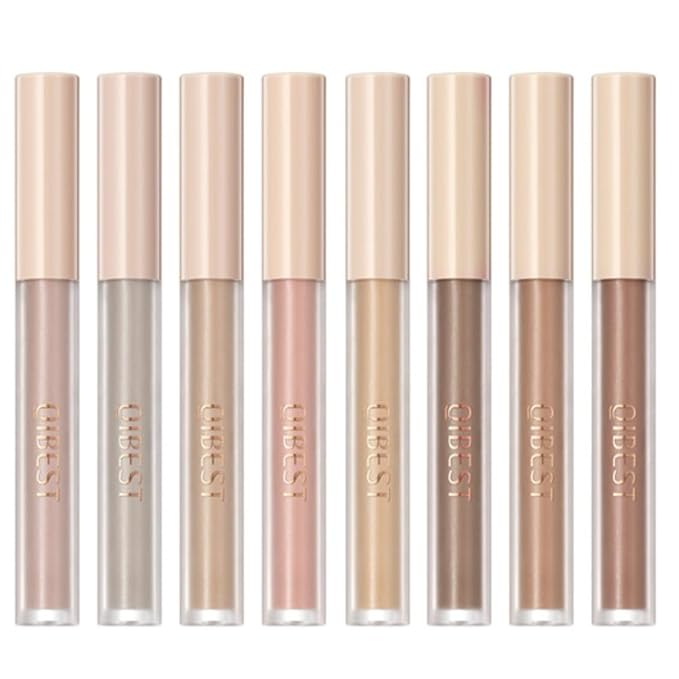 Liquid Eyeshadow Set Matte Brown Toned Eye Shadow Nude Eyeshadow Base Long Lasting(8 Color)#A