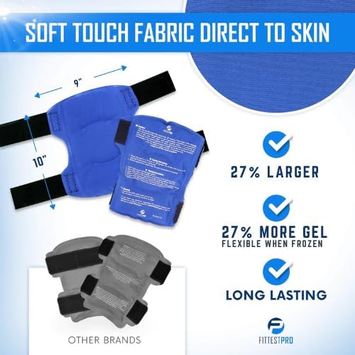 Shin Splint Ice Packs (XL Set of 2) Reusable Hot and Cold Therapy Wrap | Leg or Calf Pain Relief | Advanced Soft Gel Technology | Freezable and Microwavable | Running Injuries & Recovery