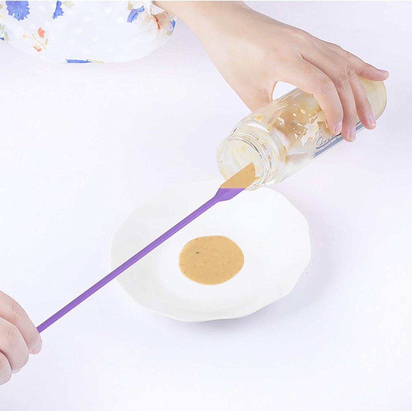 Mini Spatula Silicone Spatula Set - 4pcs Small Makeup Scrapers for Cosmetics, Reusable Beauty Tiny Tools, Thin Jar Scraper, Get the Last of the Makeup Out of the Bottle(Candy Colors)