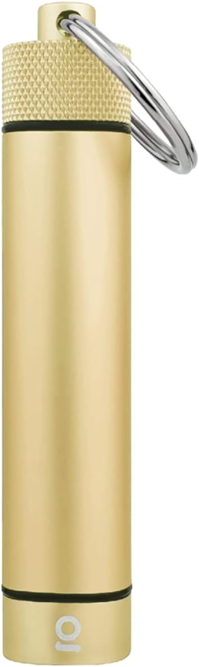 ONGROK Premium Storage Tube, Keychain, Pocket-Sized, Airtight, Aluminum Metal Holder and Case (Gold)