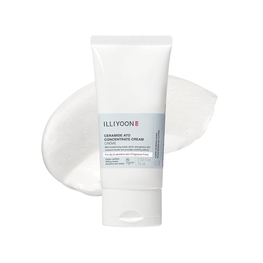 Illiyoon Ceramide Ato Concentrate Cream | Moisturizer for Dry & Sensitive Skin, 100hr Lasting Hydration, For Face & Body, Gentle for Infants, Moisture Barrier Repair, Vegan Certified, 2.53 fl.oz.