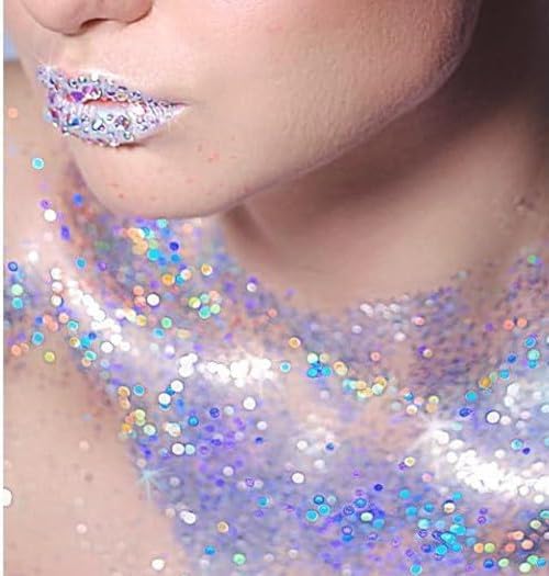 Go Ho Chameleon Purple Body Glitter Gel,Color Changing Purple Face Glitter,Holographic Fine Chunky Sequins Glitters,Reflective Sparkly Festival Rave Accessories