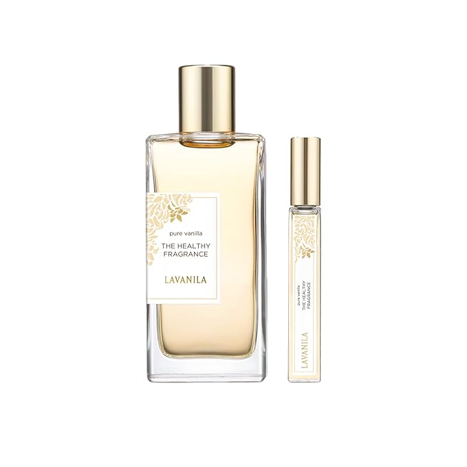 Lavanila Pure Vanilla Perfume Set for Women (1.7 Fl Oz + 10ml Roller-Ball) - Pure Madagascar Vanilla Fragrance, Clean and Natural Eau de Parfum Made In USA