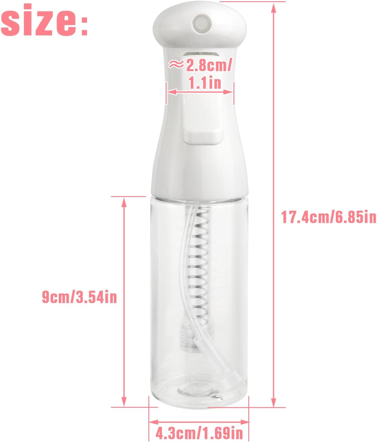 Continuous Travel Spray Bottle,Hair Small Spray Bottl e,Plants Water Spray Mist Bottle,Ultra-Fine Spray Bottle for Hair,Skincare, Plant Care, Pet Grooming, Cleaning 100 ML White（2 Pcs）