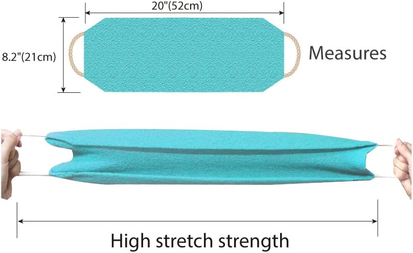 Evridwear Exfoliating Back Scrubber with Handles Two Sides for Body Shower Deep Cleans Skin Massages Invigorating Blood Circulation Men Women One Size (Angel Blue)