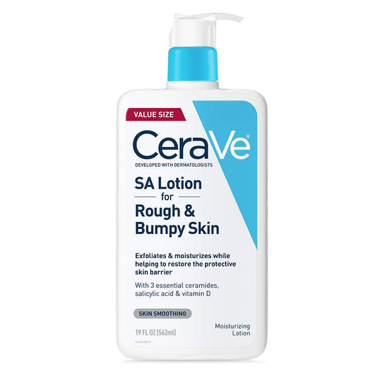 CeraVe SA Lotion for Rough & Bumpy Skin, Vitamin D, Hyaluronic Acid, Lactic Acid, Niacinamide & Salicylic Acid, Gentle Exfoliating Rough And Bumpy Skin Lotion, 19 Ounce
