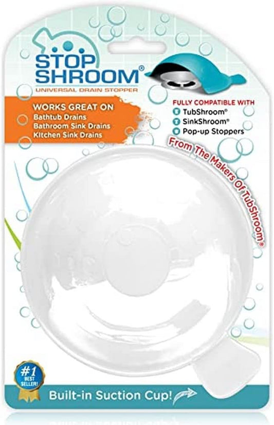 StopShroom The Ultimate Universal Drain Stopper Plug for Bathtub, Bathroom, and Kitchen Sink Drains (White)