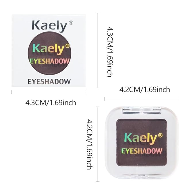 Kaely Pressed Single Eyeshadow Makeup, Smokey Plum Matte Highly Pigmented Monochrome Eye Shadow Palette, Waterproof Neutral Powde Mini Eyeshadow, sombras para ojos, Lightweight Blendable, 15