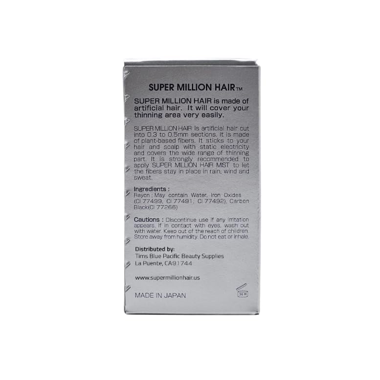 SMH Hair Fibers MADE IN JAPAN – Instantly Conceals Thinning Hair –Long-Lasting – Sweat, Water & Wind Resistant – Hair Loss Solutions For Men & Women (White, 15g)