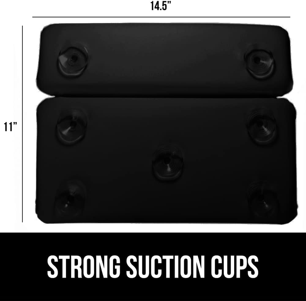 GORILLA GRIP Bath Pillow for Tub, Improved Suction Cups, Luxury Bathtub Pillows, Headrest for Neck and Back Support, Relaxing Home Spa, Hot Tubs and Bathroom Essentials, Gifts for Women, 2 Panel Black