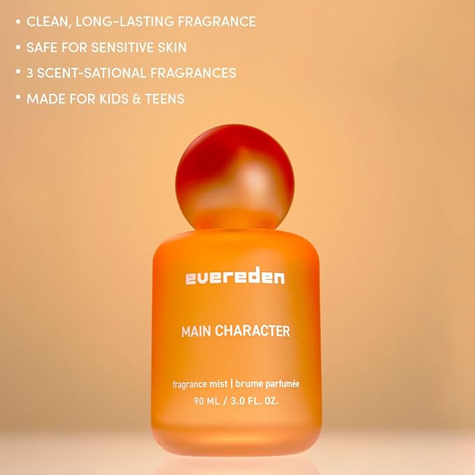 Evereden Fragrance Hair and Body Mist - Main Character: Clean and Vegan Collectible Hair and Body Spray for Teen Girls - Amplify Your Self-Expression with Iconic Scents in Mesmerizing Mist Dispensers