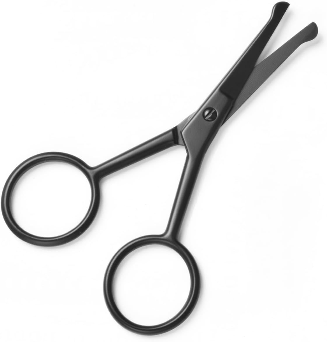 Multicolor Professional Grooming Scissors for Personal Care Facial Hair Removal and Ear Nose Eyebrow Trimming Stainless Steel Fine Straight Tip Scissors 3.9 Inch (Black Safety Head B)