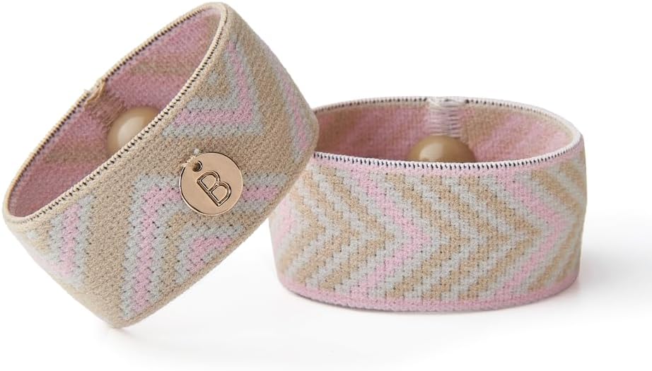 Blisslets Acupressure Relief Band - Cartagena Collection - Parentage (Rosewater/Camel, Medium - 5 5/8" - 6 5/8")