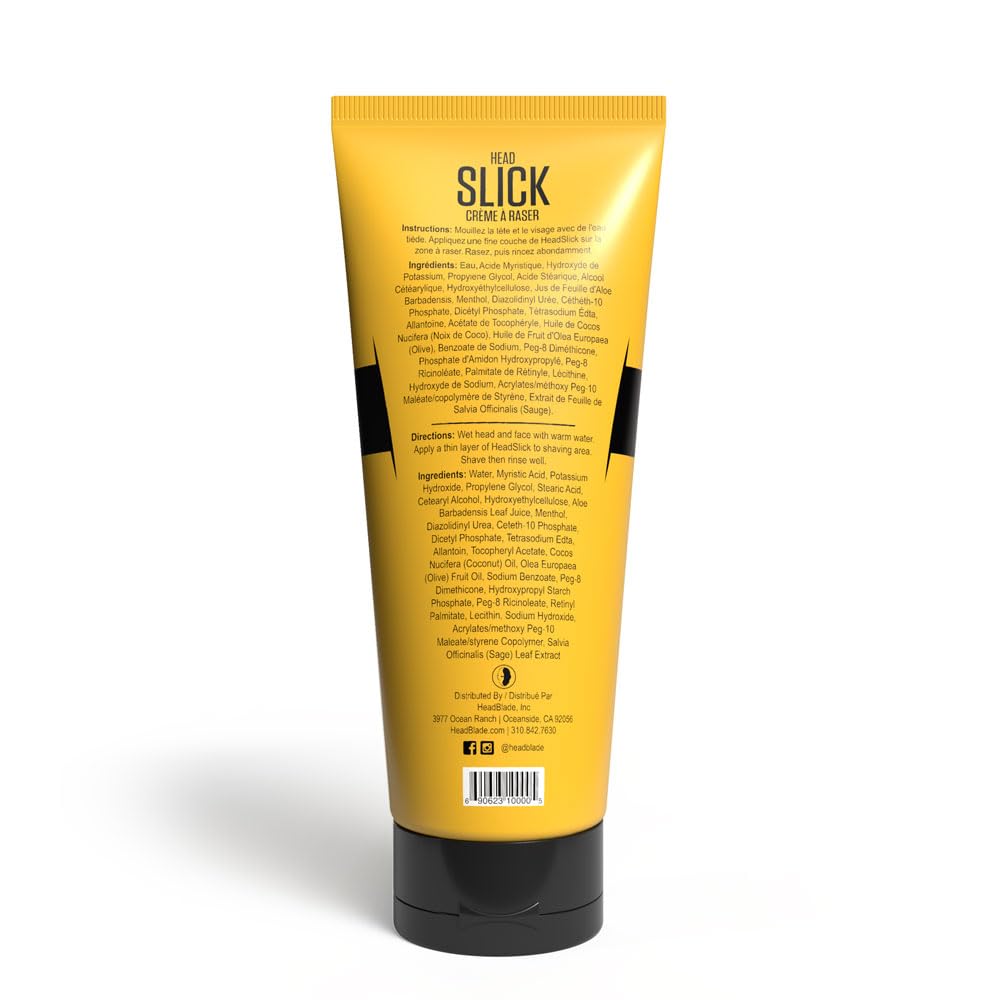 HeadBlade HeadSlick Shave Cream 8 oz for Smooth Headshaving for Bald Men, Helps with Irritation, Redness, & Razor Burn