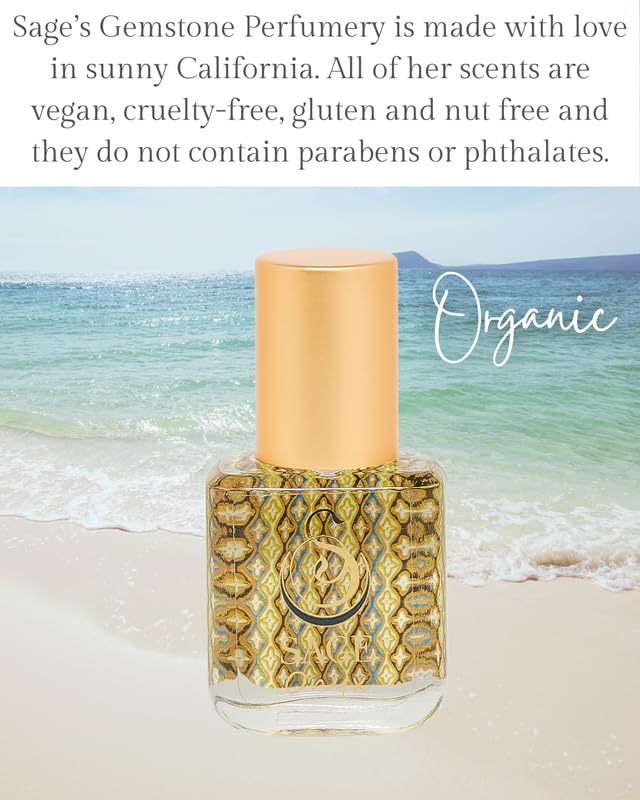 Onyx Organic Perfume Oil Extract Roll-On by Sage- 1/4 oz, Vegan & Cruelty-Free, Earthy Scent, Black Coconut, Vanilla, Oakmoss - Made in USA