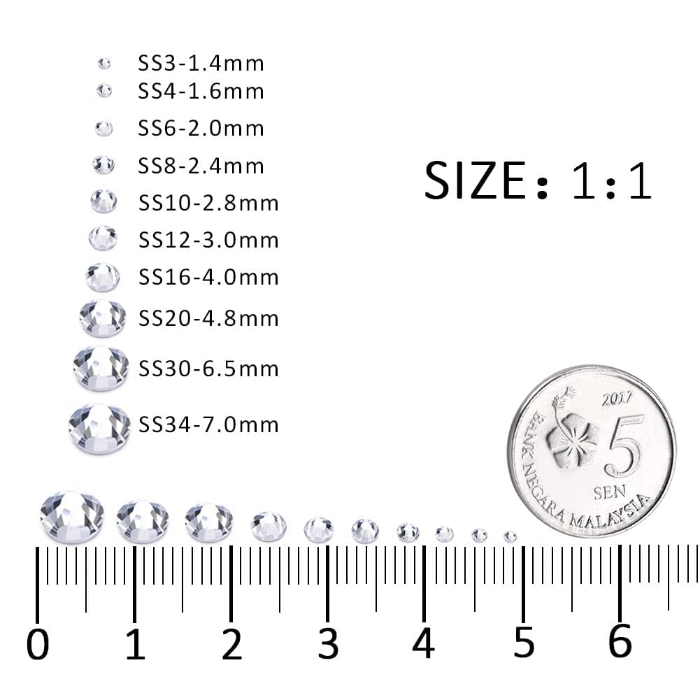 3000Pcs White Crystal Rhinestones,Glass Flatback Rhinestones Mini Gemstones for Nail Face Makeup Art Crafts Clothes Decoration -(SS10,2.8mm,White)