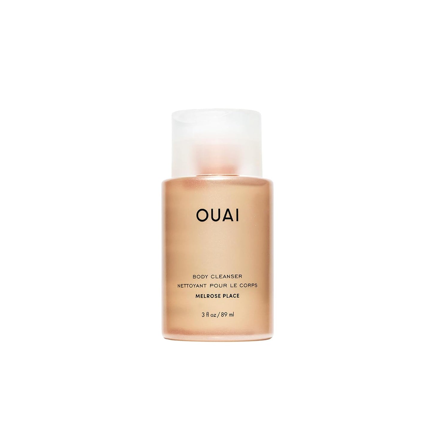 OUAI Body Cleanser Travel Size, Melrose Place - Foaming Body Wash with Jojoba Oil & Rosehip Oil to Hydrate, Balance & Soften Skin - Paraben, Phthalate, Sulfate Free Skin Care Products (3 Fl Oz)