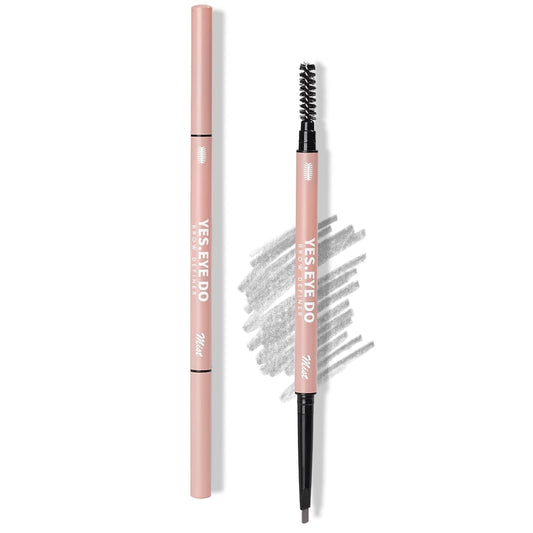 Light Grey Eyebrow Pencil for Older Women Soft, Light Gray Eyebrow Pencil for Grey Hair, Ultra Fine Gray Brow Pen with hair like strokes, Long-lasting, Waterproof, Mist, YES.EYE DO