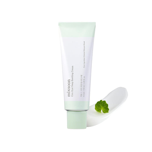 mixsoon Cica Hyal Deep Soothing Cream, 1.69 Fl. Oz / 50ml Lightweight Moisturizer Gel Cream for Sensitive Skin with Centella Asiatica Hyaluronic Acid Ceramide & Panthenol Korea Glass Skin Care