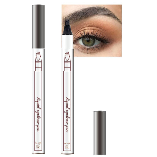 Eyebrow Ink Pencil by Brow Stylist -Micro 4 Point Brow Pen Lift & Snatch Eyebrow Pen Kits with 3 Eyebrow Stencil Long-Lasting Waterproof Natural Eyebrow Hair (1Pc 03# dark grey)