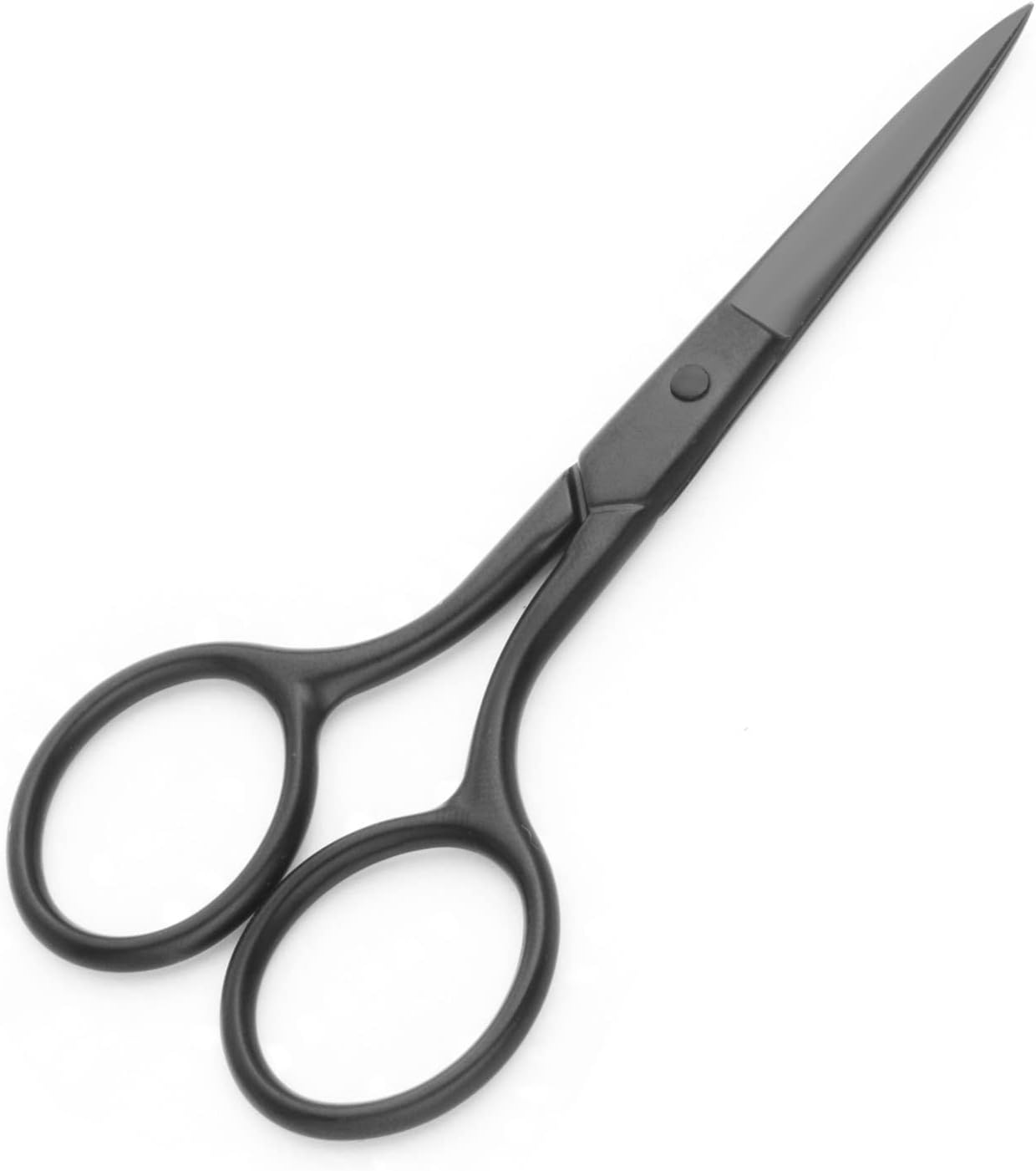 Multicolor Professional Grooming Scissors for Personal Care Facial Hair Removal and Ear Nose Eyebrow Trimming Stainless Steel Fine Straight Tip Scissors 3.9 Inch (Black)