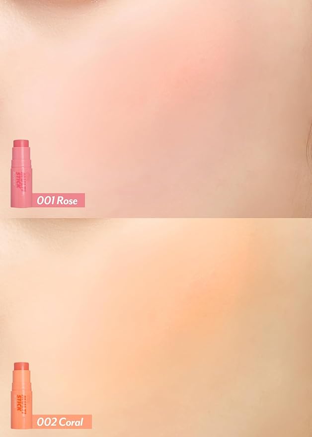 I'M MEME Blusher - I'm Multi Stick 001 Rose | Easy Blendable Cream Blush for Natural Look, Multi Blush Stick for Cheek Tint, Face Contour Makeup, and Face Blush, Suitable for Beginners and All Ages