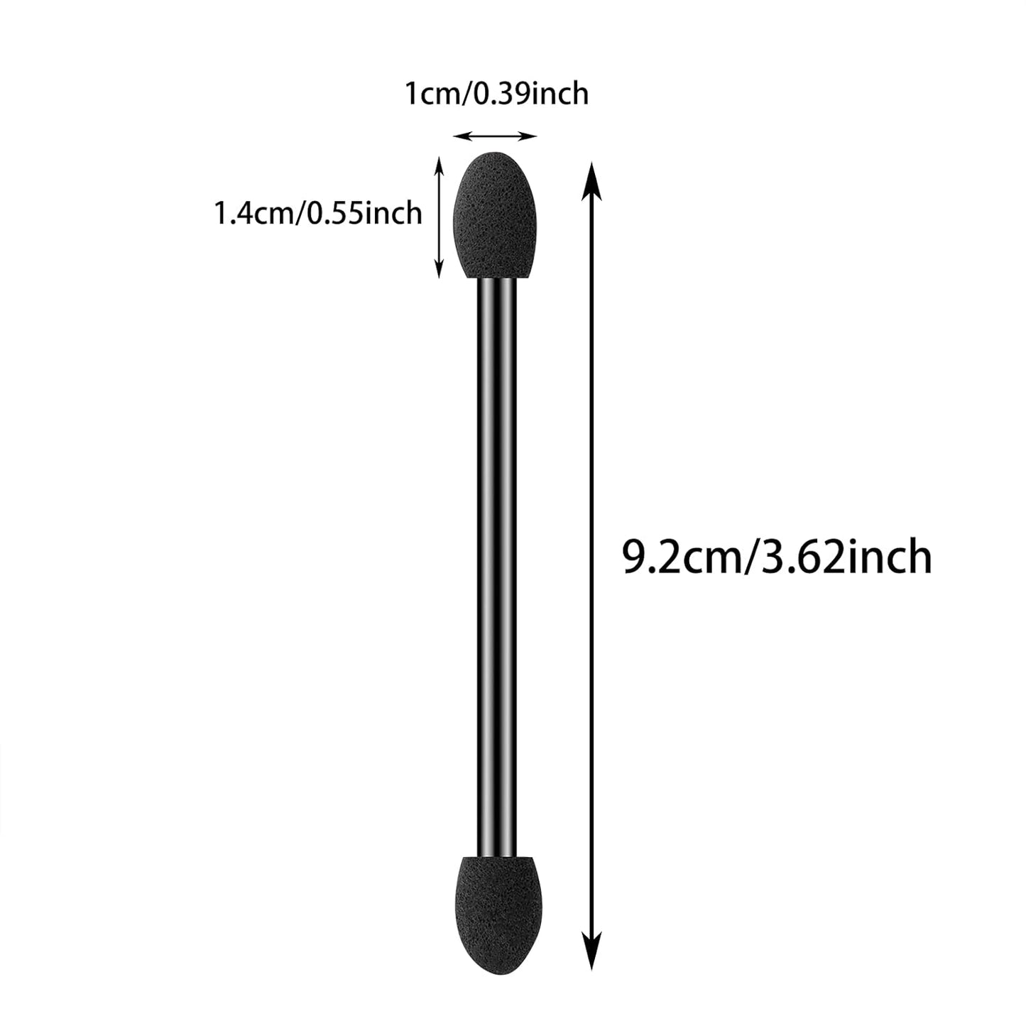 Ponpon 200Pcs Eyeshadow Applicators Dual Sides Eye Sponge Applicators Disposable Eyeshadow Brush for Girls Lady Women Makeup