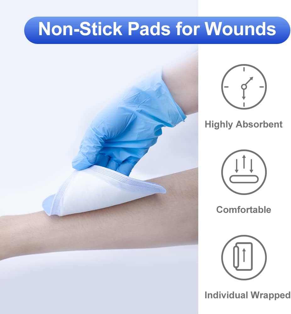 Super Absorbent Dressing Pads 4" x 8" 10 Count – Non-Adhesive Gauze Pads for Wound Care, Large Bandages for Pressure Ulcers, Bedsores & Exudate Management